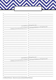 Anything List - 2 Columns - EDITABLE - Blue 5 - INSTANT DOWNLOAD