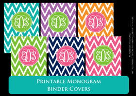 Monogram Binder Cover Set  1 - Chevron