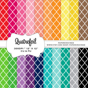 Quatrefoil 22 - Basics Digital Paper Pack 12" x 12" (20 colors) - INSTANT DOWNLOAD