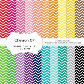 Chevron 57 - Basics Digital Paper Pack 12" x 12" (20 colors) - INSTANT DOWNLOAD