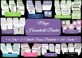 GREEN Mega Household Binder - EDITABLE - Instant Download