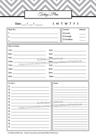 GREY EDITABLE Daily Planner - Product #378 - INSTANT DOWNLOAD