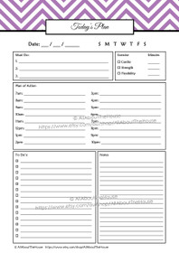 EDITABLE Daily Planner - Product #378 - Purple3 - INSTANT DOWNLOAD