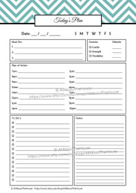 EDITABLE Daily Planner - Product #378 - Blue 2 - INSTANT DOWNLOAD