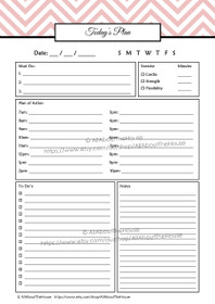 EDITABLE Daily Planner - Product #378 - Pink 1 - INSTANT DOWNLOAD