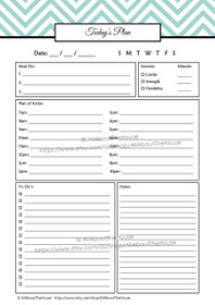 EDITABLE Daily Planner - Product #378 - Blue 1 - INSTANT DOWNLOAD