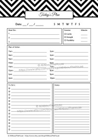 EDITABLE Daily Planner - Product #378 - Black - INSTANT DOWNLOAD