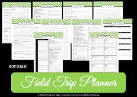 GREEN - EDITABLE - Field Trip Planner - Instant Download