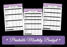 PURPLE Monthly Budget - EDITABLE - Instant Download