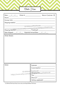 EDITABLE Order Form Template - Product #652- g1 - INSTANT DOWNLOAD