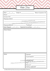 EDITABLE Order Form Template - Product #652- pi1 - INSTANT DOWNLOAD