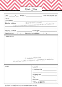 EDITABLE Order Form Template - Product #652- pi2 - INSTANT DOWNLOAD