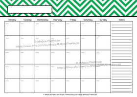 EDITABLE Perpetual Calendar - Style 2 - Green 4 - INSTANT DOWNLOAD