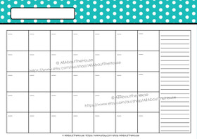 EDITABLE Perpetual Calendar - Style 2 - Dots - blue2 - INSTANT DOWNLOAD