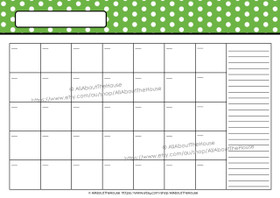 EDITABLE Perpetual Calendar - Style 2 - Dots - green 2 - INSTANT DOWNLOAD