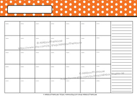 EDITABLE Perpetual Calendar - Style 2 - Dots - Orange 2 - INSTANT DOWNLOAD