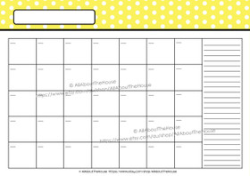 EDITABLE Perpetual Calendar - Style 2 - Dots - Yellow - INSTANT DOWNLOAD