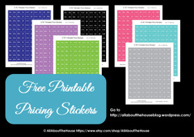 FREE Printable Garage sale pricing stickers