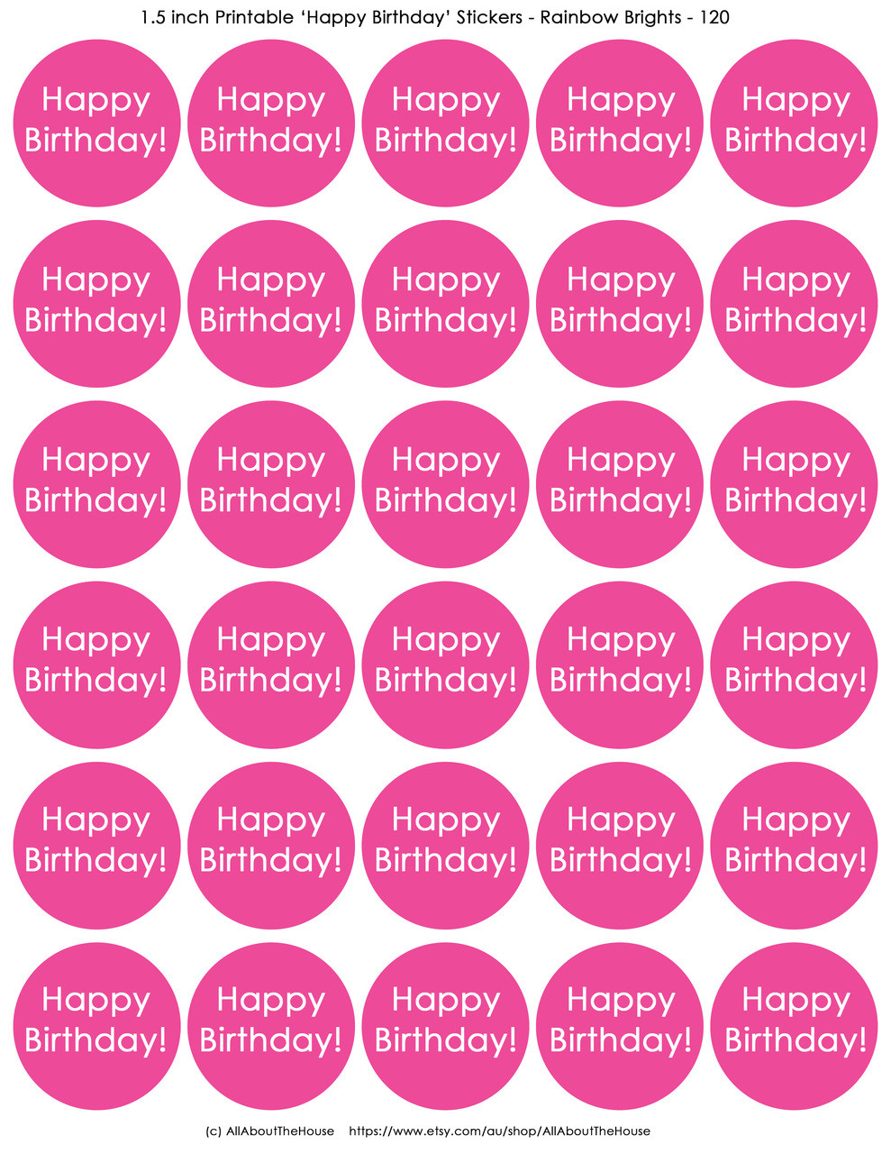 Free Printable Happy Birthday Gift Stickers All About Planners
