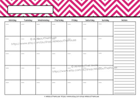 EDITABLE Perpetual Calendar - Style 2 - Pink 5 - INSTANT DOWNLOAD