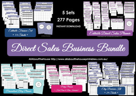 Direct Sales Business Planner Bundle - Multicoloured - EDITABLE - Instant Download