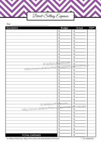Direct Selling Expenses - EDITABLE Printable - 7 Colours - INSTANT DOWNLOAD