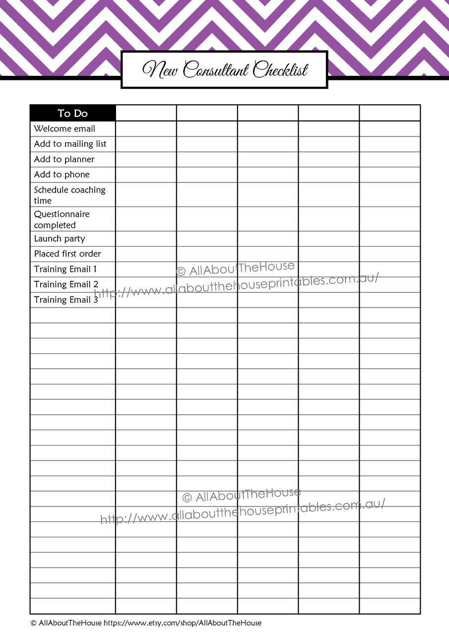 new consultant checklist direct sales planner printable editable sales weekly planner