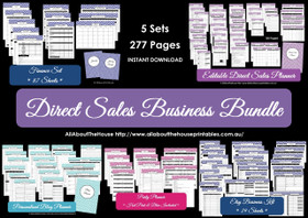 Direct Sales Business Planner Bundle - BLACK - EDITABLE - Instant Download