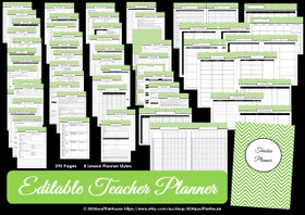 DARK BLUE - EDITABLE - Teacher Planner - Instant Download