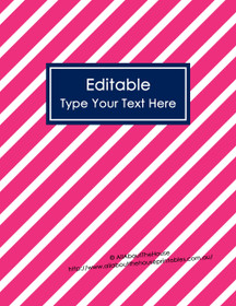 EDITABLE Binder Cover - Letter Size (8.5 x 11") - Style 4 - 81 (pink), 21 (navy)