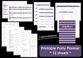BLUE - Party Planner - Simple Planner Series - Instant Download