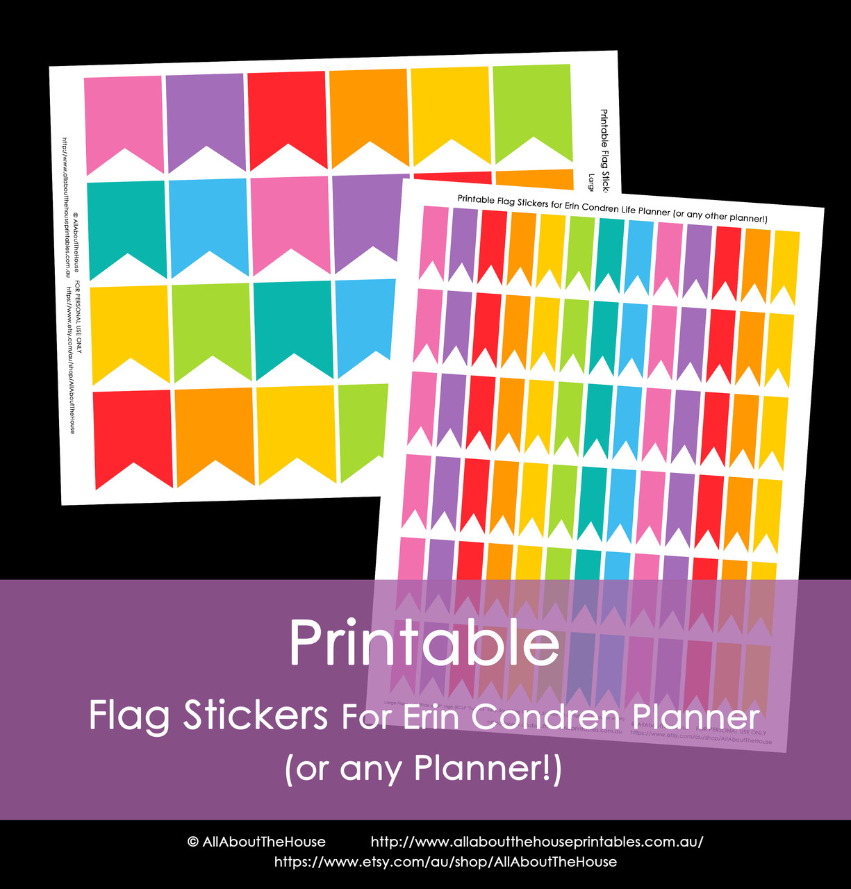 printable calendar planner stickers flags rainbow all about