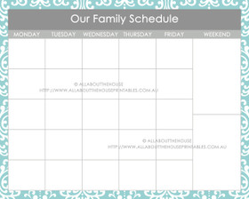 16 x 20" Printable Dry Erase Calendar - Message Centre - Grey & Blue - Instant Download