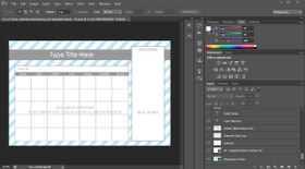 11 x 17" Calendar Message Board Photoshop Template - Fully Editable - Commercial Use OK - Instant Download