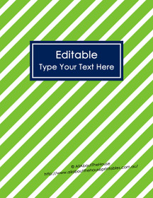EDITABLE Binder Cover - Letter Size (8.5 x 11") - Style 4 - green (40), navy (21)