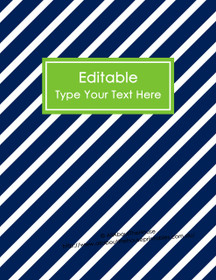 EDITABLE Binder Cover - Letter Size (8.5 x 11") - Style 4 - navy (21), green (40)