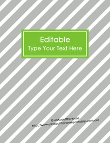 EDITABLE Binder Cover - Letter Size (8.5 x 11") - Style 4 - grey (114), green (40)