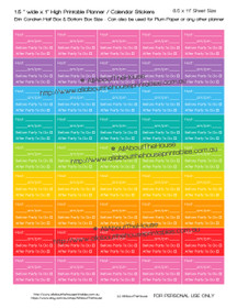 Direct Sales Party Planner Stickers - Printable - ECLP Sidebar (or any other planner) - Rainbow