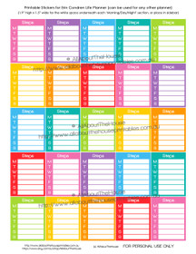 Steps Printable Calendar /  Planner Stickers - Full Box - Erin Condren size (can be used for other planners)