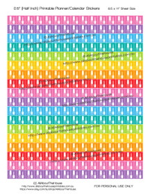 Nail Polish - Manicure - Printable Calendar /  Planner Stickers - Half Inch (0.5") Square - Rainbow
