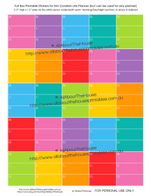 Meal Planning Printable Calendar /  Planner Stickers - Full Box - Erin Condren size (can be used for other planners)