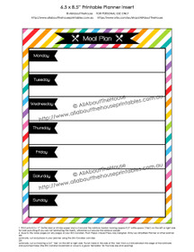 Meal Plan Planner Insert Printable 