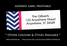 Printable Chevron Address Label - Avery 5160 Compatible (Style 1)