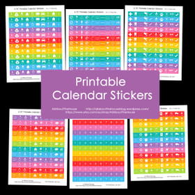 Printable Calendar / Planner Stickers - Rainbow Daily and Weekly Planner Add On - Agenda Organization