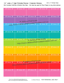 Dinner Planners Stickers - ECLP Half Box Printable - 1.5" W x 1" H - HB002