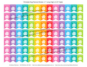 Home - Mortgage & Rent Planners Stickers - Flags Printable - 1" H x 0.75" W - F036,038