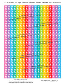 Donut List Printable Planner Stickers 1.9" long x 0.375" wide - Rainbow