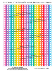 Apple List Printable Planner Stickers 1.9" long x 0.375" wide - Rainbow