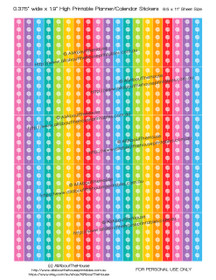 Lollipop List Printable Planner Stickers 1.9" long x 0.375" wide - Rainbow