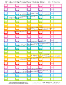 AM PM Appointment Planner Stickers - 1.5 x 0.5" - Rainbow - OL021